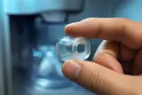 ice maker small or hollow cubes in a freezer tray